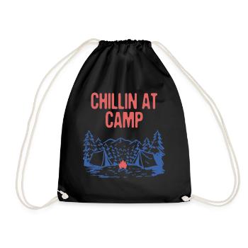 Chillin at Camp Summer Camping Tropical Camper - Drawstring Bag - black - Front