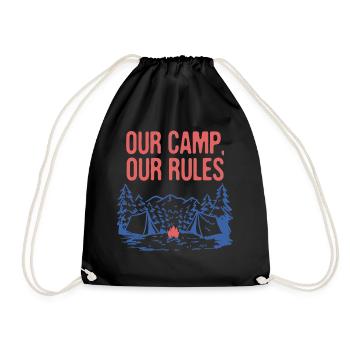 Our Camp Our Rules Summer Wildlife Tropical - Turnbeutel - Schwarz - Vorne