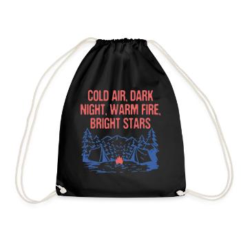 Feu chaud Étoiles brillantes Camping Faune Camper - Sac de sport léger - noir - Devant