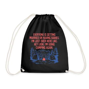 Tout le monde se marie Camping Sarcastique - Sac de sport léger - noir - Devant