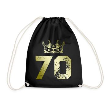 70 Number crown - Drawstring Bag - black - Front