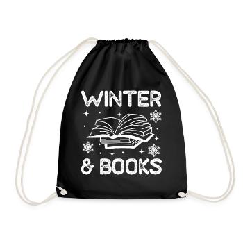 Winter Reading Books Cozy Winter Season Tea - Drawstring Bag - black - Front
