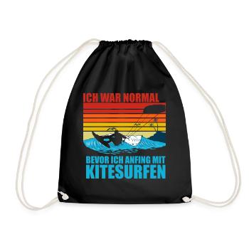 Ich War Normal Bevor Ich Anfing Mit Kitesurfen - Turnbeutel - Schwarz - Vorne