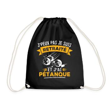 J'peux pas je suis retraité et j'ai pétanque - Sac de sport léger - noir - Devant