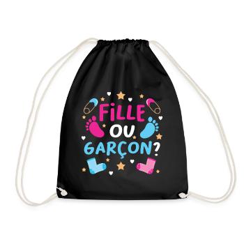 Garçon ou Fille Gender Reveal Baby Boy or Girl - Sac de sport léger - noir - Devant