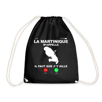 Martinique portable humour homme ou femme - Sac de sport léger - noir - Devant