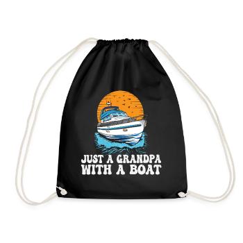 Just a Grandpa with a Boat Retired Pontoon King - Turnbeutel - Schwarz - Vorne