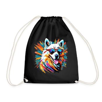 Samoyed - Drawstring Bag - black - Front