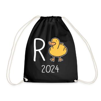 Rente Ente 2024 Geschenkidee - Turnbeutel - Schwarz - Vorne