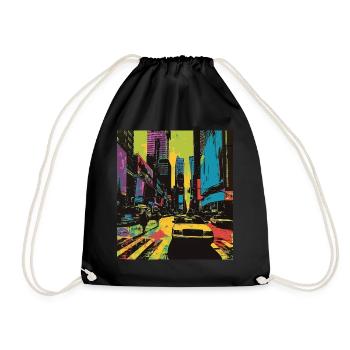 Erlebe New York - Urbane T-Shirt - Turnbeutel - Schwarz - Vorne