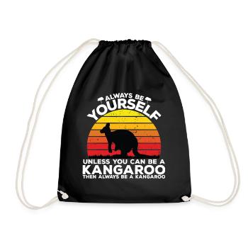 Be A Kangaroo - Drawstring Bag - black - Front