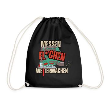 Messen, Fluchen & Weitermachen – Heimwerker - Turnbeutel - Schwarz - Vorne