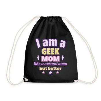 Mother Geek, Mother's Day Gift, Technology - Drawstring Bag - black - Front
