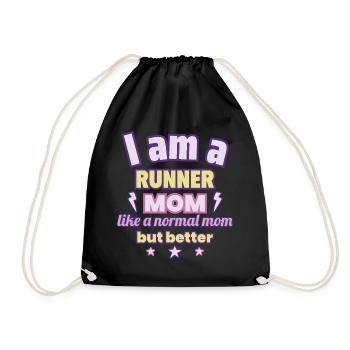 Mère coureuse, Cadeau de fête des mères, Course à pied - Sac de sport léger - noir - Devant