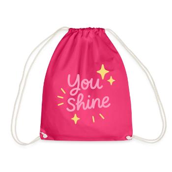 You radiate positivity - Drawstring Bag - fuchsia - Front