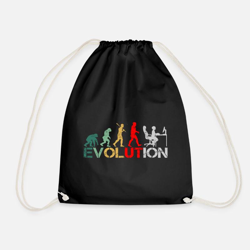 Computer Nerd Programmierer Evolution witzige - Turnbeutel - Schwarz