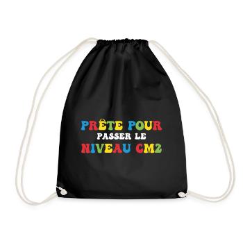 Prêt Pour Passer Niveau CM2 Rentrée Scolaire - Sac de sport léger - noir - Devant