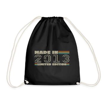 Vintage 2013 2013 Birthday Gift Born in 2013 - Drawstring Bag - black - Front