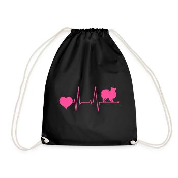 Japon Japonais Japonais Spitz Dog Mama Pink - Sac de sport léger - noir - Devant