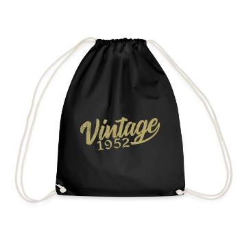 1952 Vintage 1952 Retro 1952 Geburtstagsgeschenk - Turnbeutel - Schwarz - Vorne
