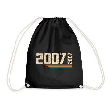 Vintage Anniversary 2007 Birthday Party 2007 - Drawstring Bag - black - Front