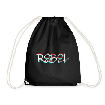 REBEL - Turnbeutel - Schwarz - Vorne