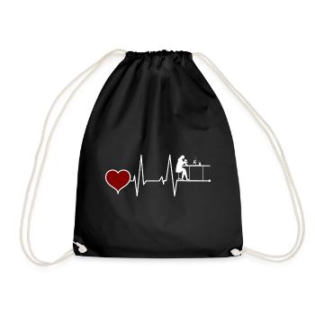 Biology Biologist Studies Student Heartbeat - Drawstring Bag - black - Front