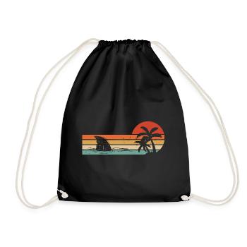 Requin requin - Shark - Drawstring Bag - black - Front