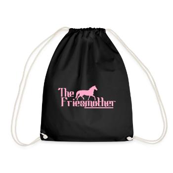 Friesenpferd Friesen Friese Pferd Mama Mom Pink - Turnbeutel - Schwarz - Vorne
