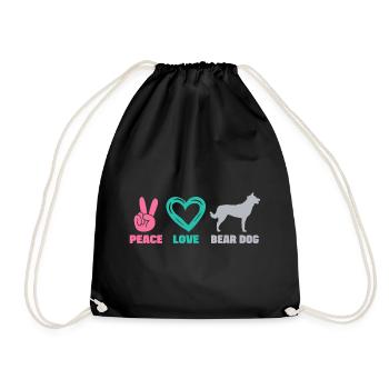 Germanic Karelian Bear Dog Peace Love - Drawstring Bag - black - Front