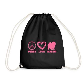 Malshi Hund Maltese Shih tzu Mix Mom Peace Pink - Turnbeutel - Schwarz - Vorne