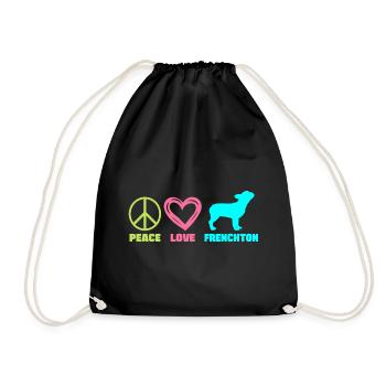 Frenchton Chien Maman Maman Maman Maîtresse Paix Amour - Sac de sport léger - noir - Devant