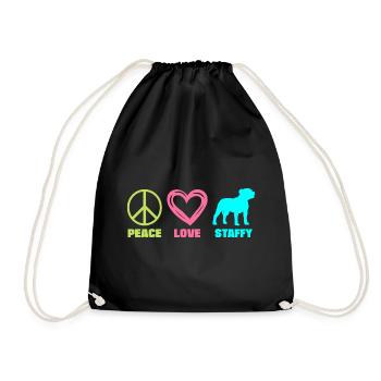 Staffordshire Bull Terrier Staffy Maman Paix Amour - Sac de sport léger - noir - Devant