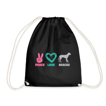 Schwarzwildbracke Slovenský Kopov Peace Love - Turnbeutel - Schwarz - Vorne