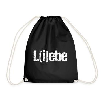 L(i)ebe Liebe Leben Valentinstag Freunde Geschenk - Turnbeutel - Schwarz - Vorne