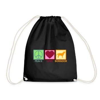 Borador Mix Hund Mama Peace Love - Turnbeutel - Schwarz - Vorne
