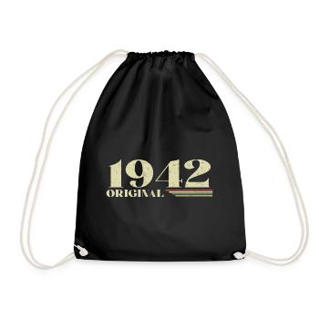 Original 1942 Jahrgang 1942 Geburtstag 1942 Retro - Turnbeutel - Schwarz - Vorne