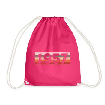 Jahrgang 1957 Retro 1957 Geburtstagsgeschenk - Turnbeutel - Fuchsia - Vorne