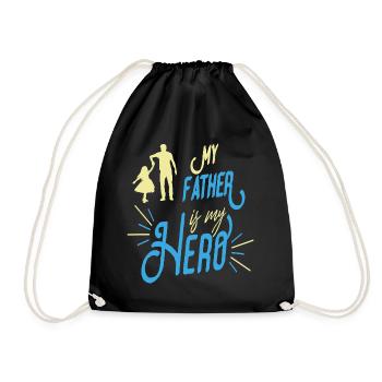 Mon père est mon père cadeau héros papa fête des pères - Sac de sport léger - noir - Devant