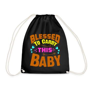 Mère Enceinte Bébé Nourrisson T-shirt Maman - Sac de sport léger - noir - Devant