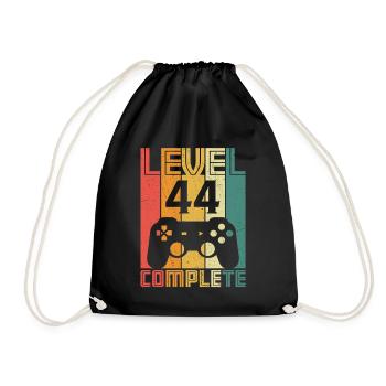 44. Geburtstag Gamer Level 44 Complete 44 Jahre - Turnbeutel - Schwarz - Vorne