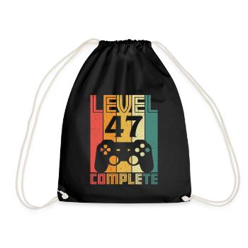 47. Geburtstag Gamer Level 47 Complete 47 Jahre - Turnbeutel - Schwarz - Vorne