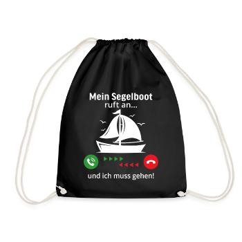 mein segelboot ruft an und ich muss gehen - Turnbeutel - Schwarz - Vorne