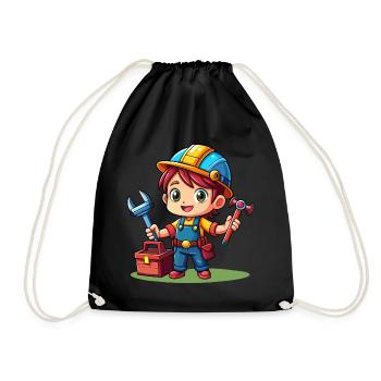 Little Craftsman - Drawstring Bag - black - Front