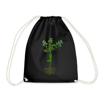 Vrksasana Yoga Tree Pose - Drawstring Bag - black - Front
