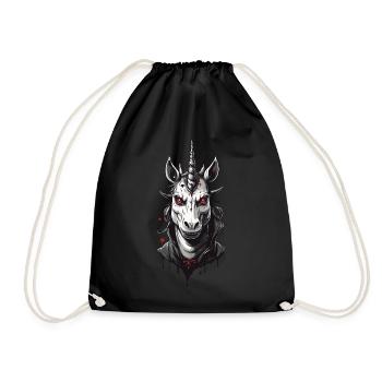 Vampir Einhorn Der Halloween Einhörner Grusel - Turnbeutel - Schwarz - Vorne