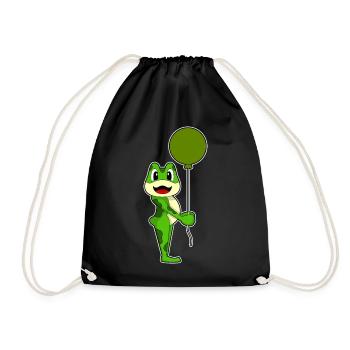 Frosch Luftballon - Turnbeutel - Schwarz - Vorne