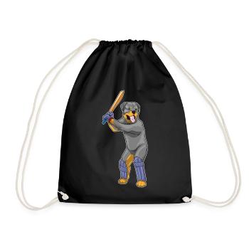 Rottweiler Cricket Cricket Bats - Drawstring Bag - black - Front