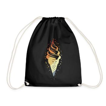 Cornet de crème glacée vintage - Sac de sport léger - noir - Devant