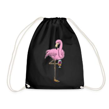 Flamingo Red Wine - Drawstring Bag - black - Front